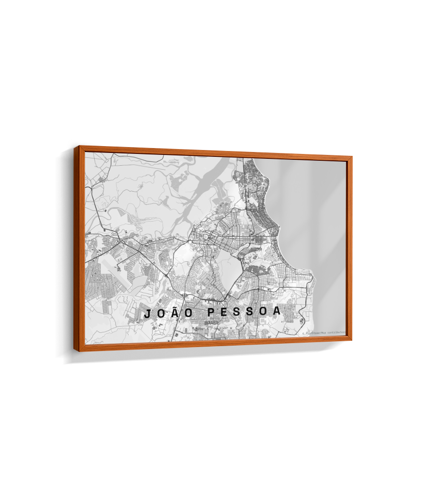 Quadro Mapa de João Pessoa - Horizontal