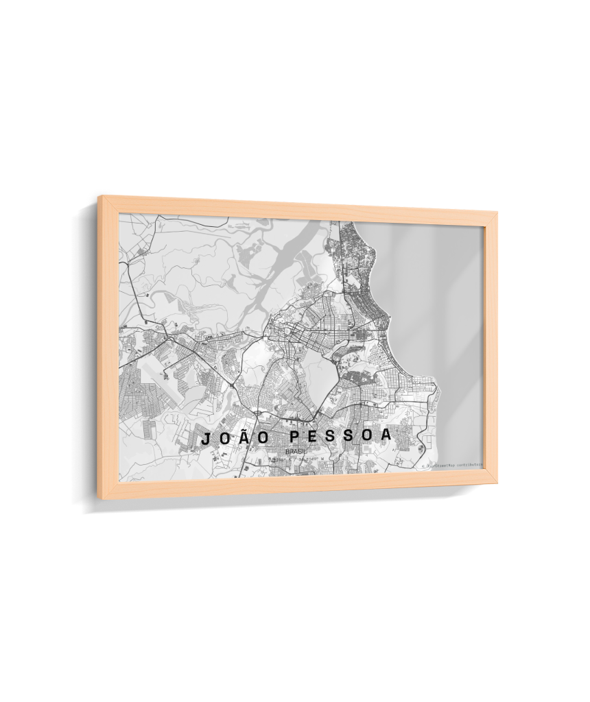 Quadro Mapa de João Pessoa - Horizontal
