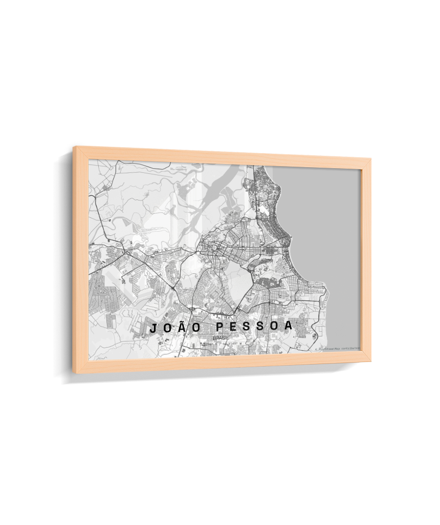 Quadro Mapa de João Pessoa - Horizontal