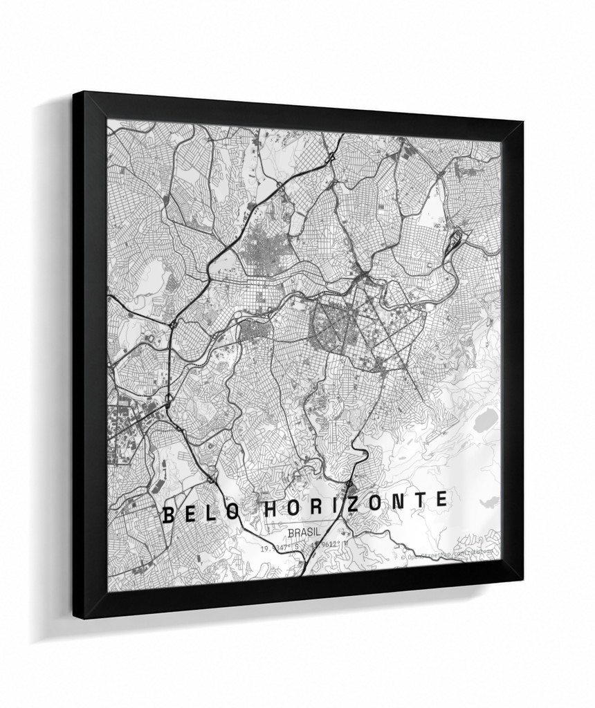 Quadro Mapa de Belo Horizonte - Quadrado