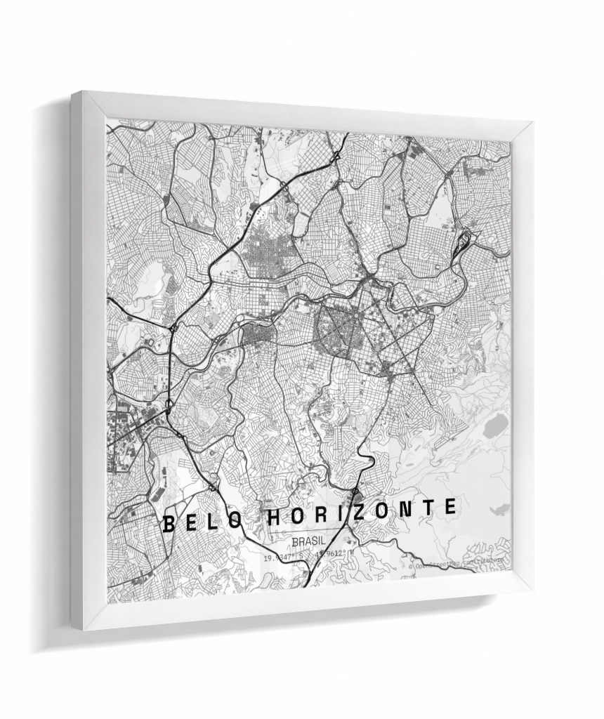 Quadro Mapa de Belo Horizonte - Quadrado