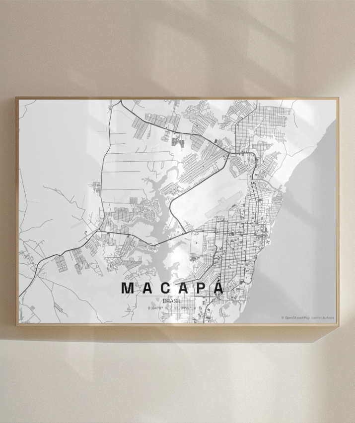 Quadro Mapa de Macapá - Horizontal