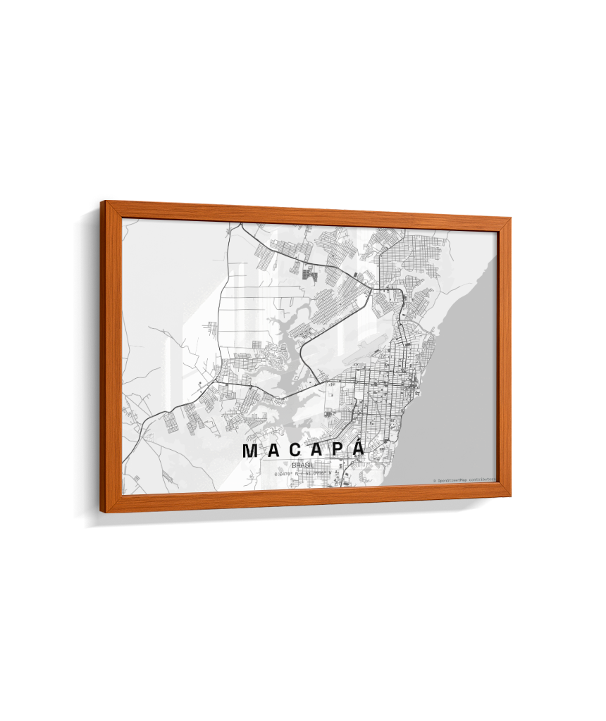 Quadro Mapa de Macapá - Horizontal