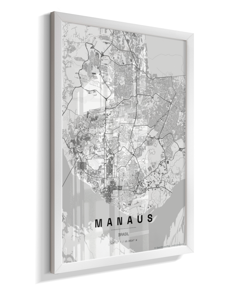 Quadro Mapa de Manaus - Vertical