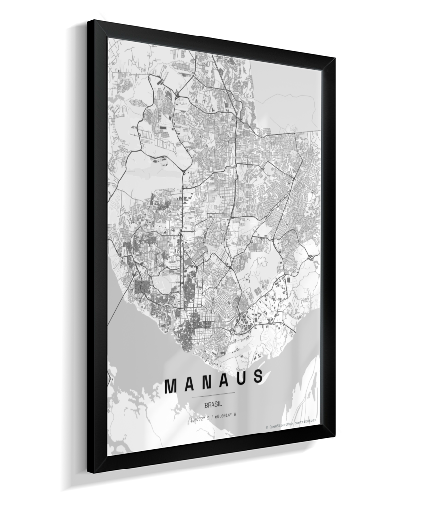 Quadro Mapa de Manaus - Vertical