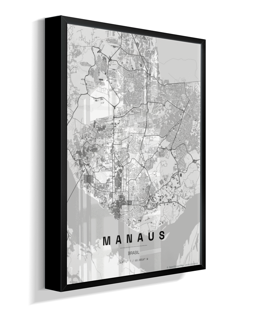 Quadro Mapa de Manaus - Vertical