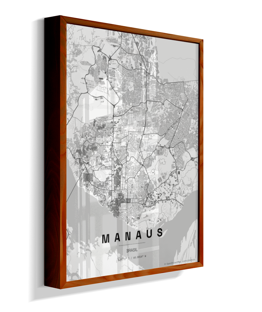 Quadro Mapa de Manaus - Vertical