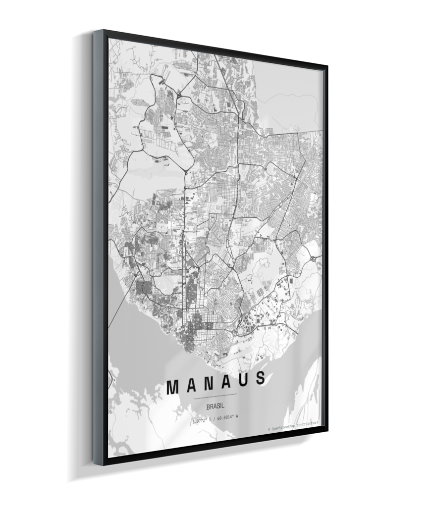 Quadro Mapa de Manaus - Vertical