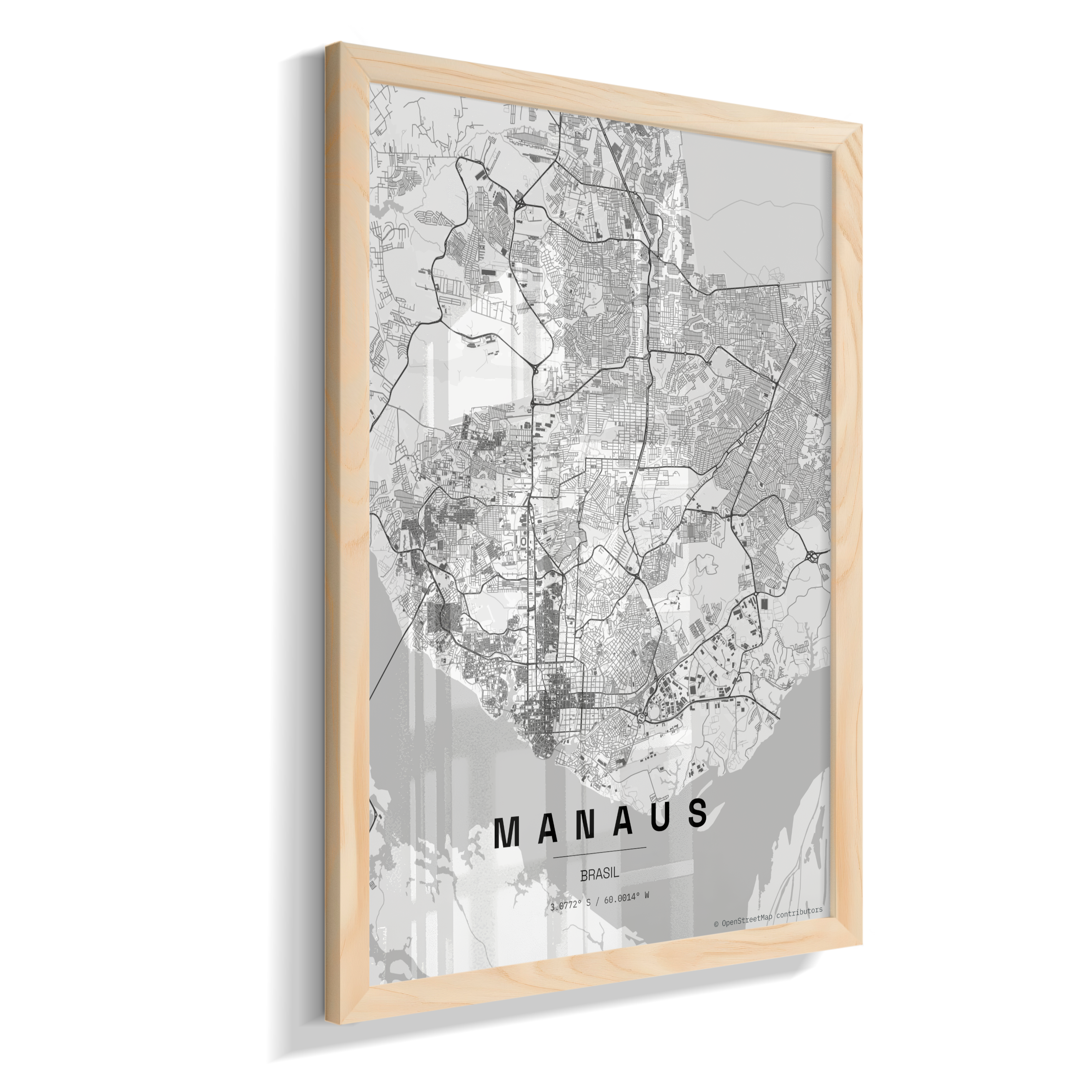 Quadro Mapa de Manaus - Vertical