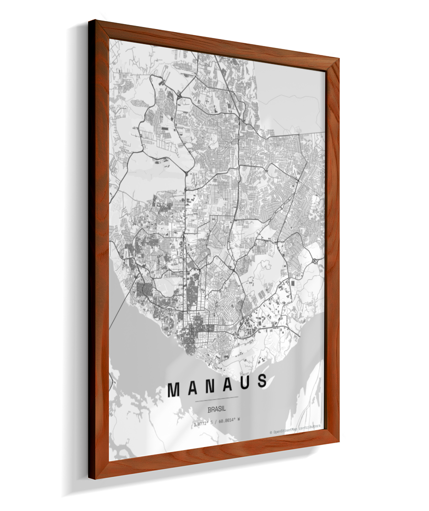 Quadro Mapa de Manaus - Vertical