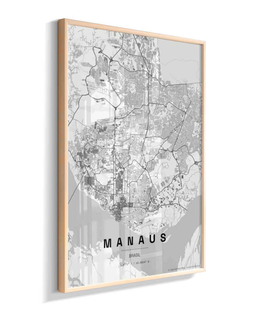 Quadro Mapa de Manaus - Vertical