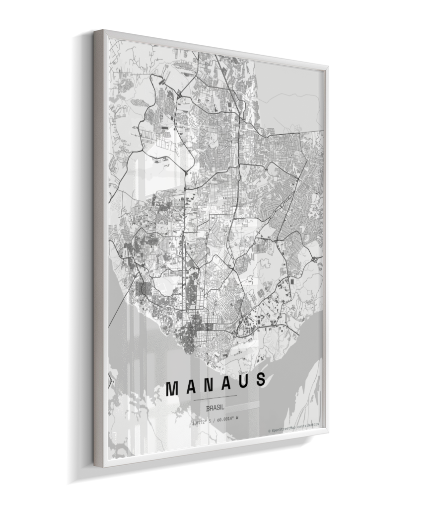 Quadro Mapa de Manaus - Vertical