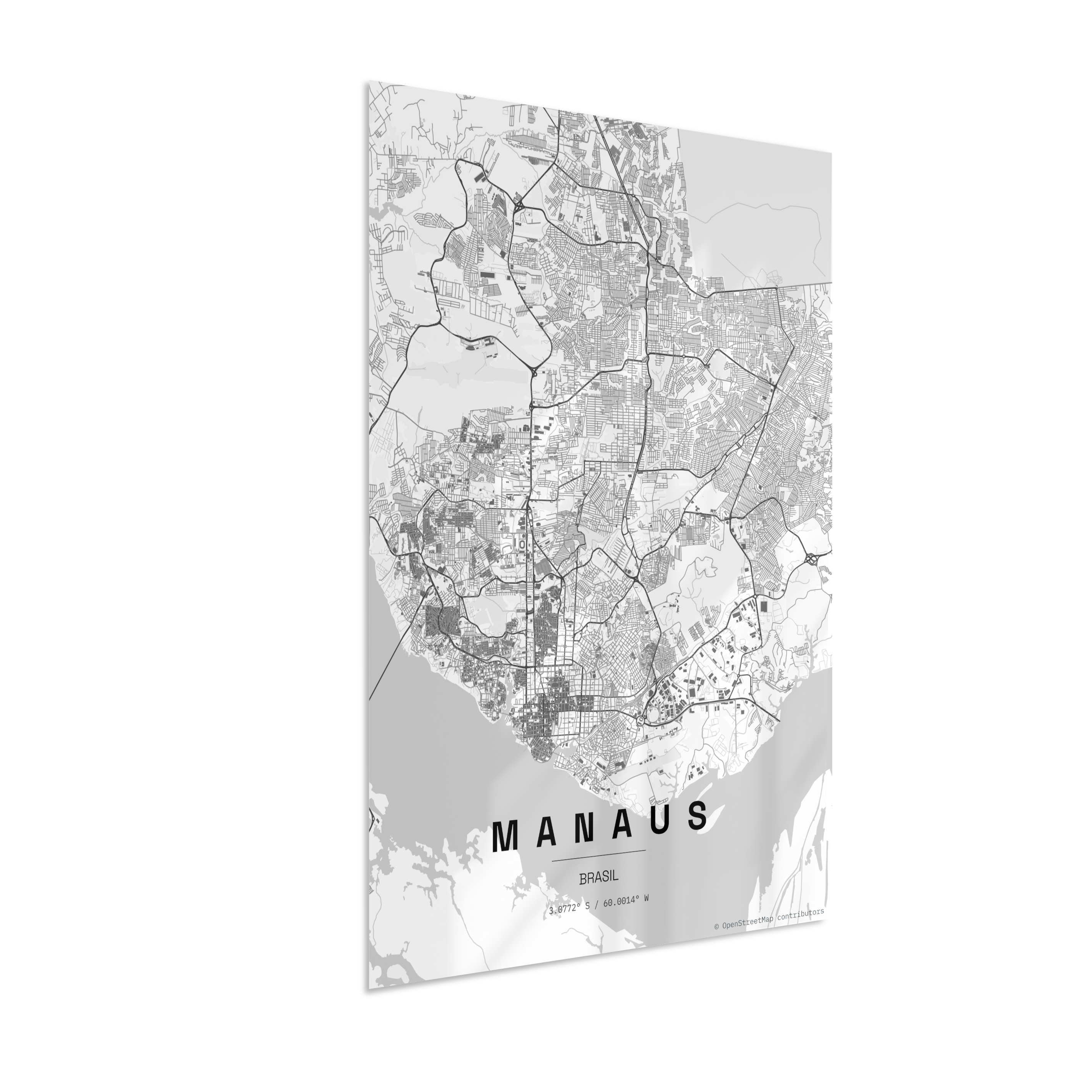 Quadro Mapa de Manaus - Vertical
