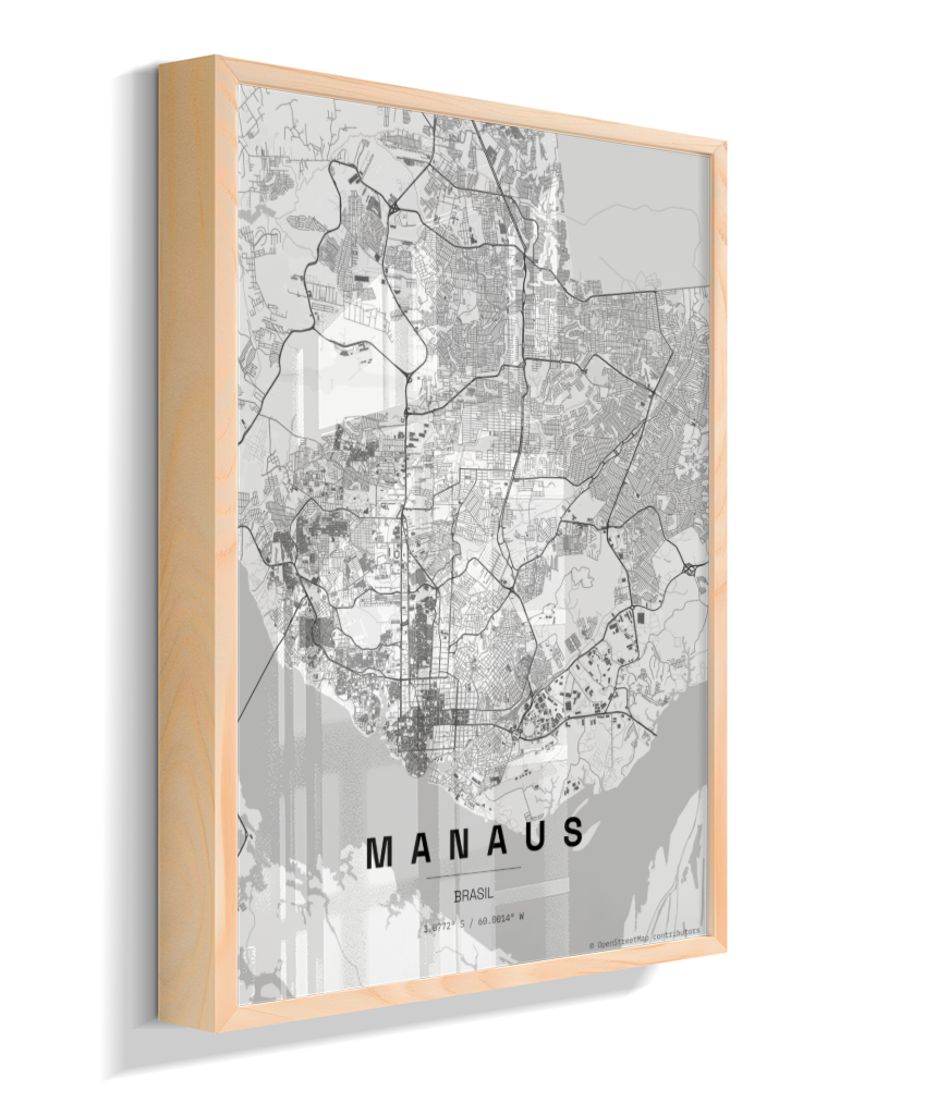 Quadro Mapa de Manaus - Vertical