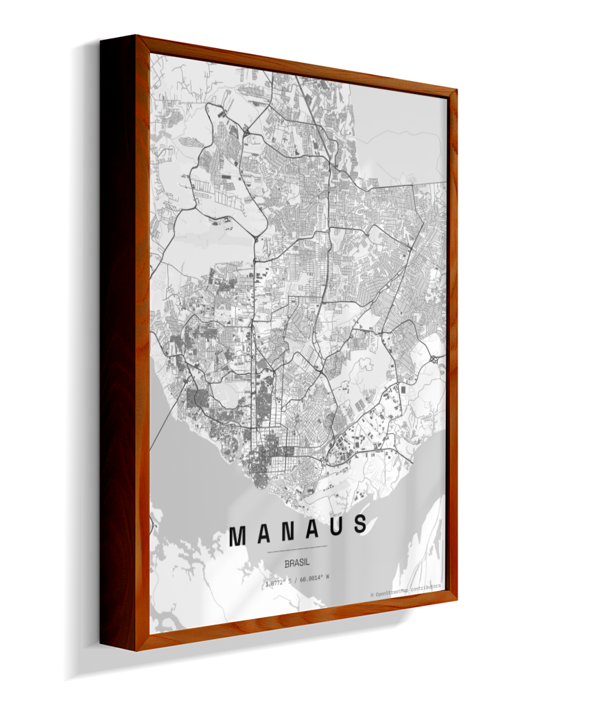 Quadro Mapa de Manaus - Vertical