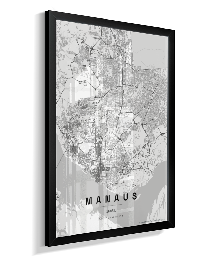 Quadro Mapa de Manaus - Vertical