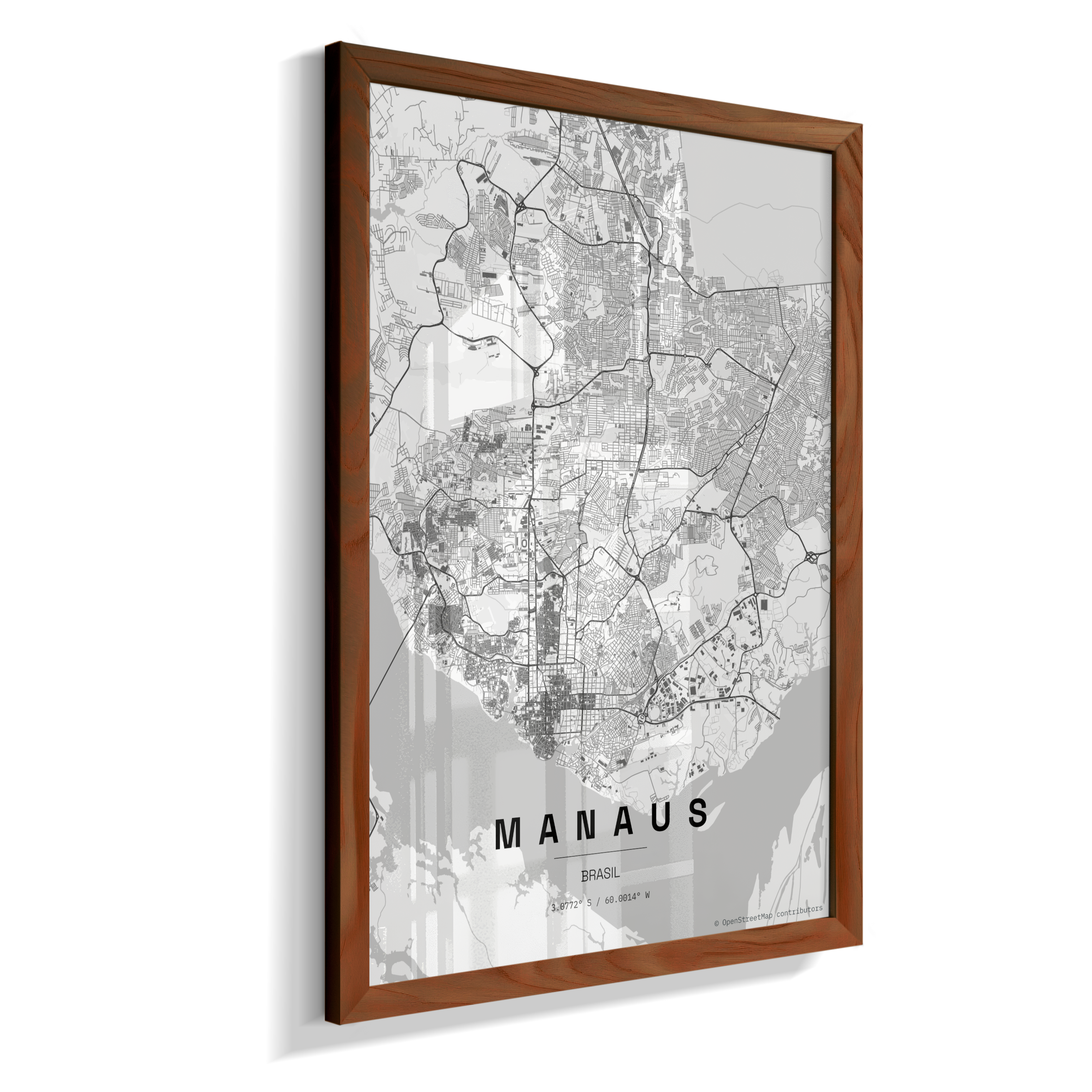 Quadro Mapa de Manaus - Vertical