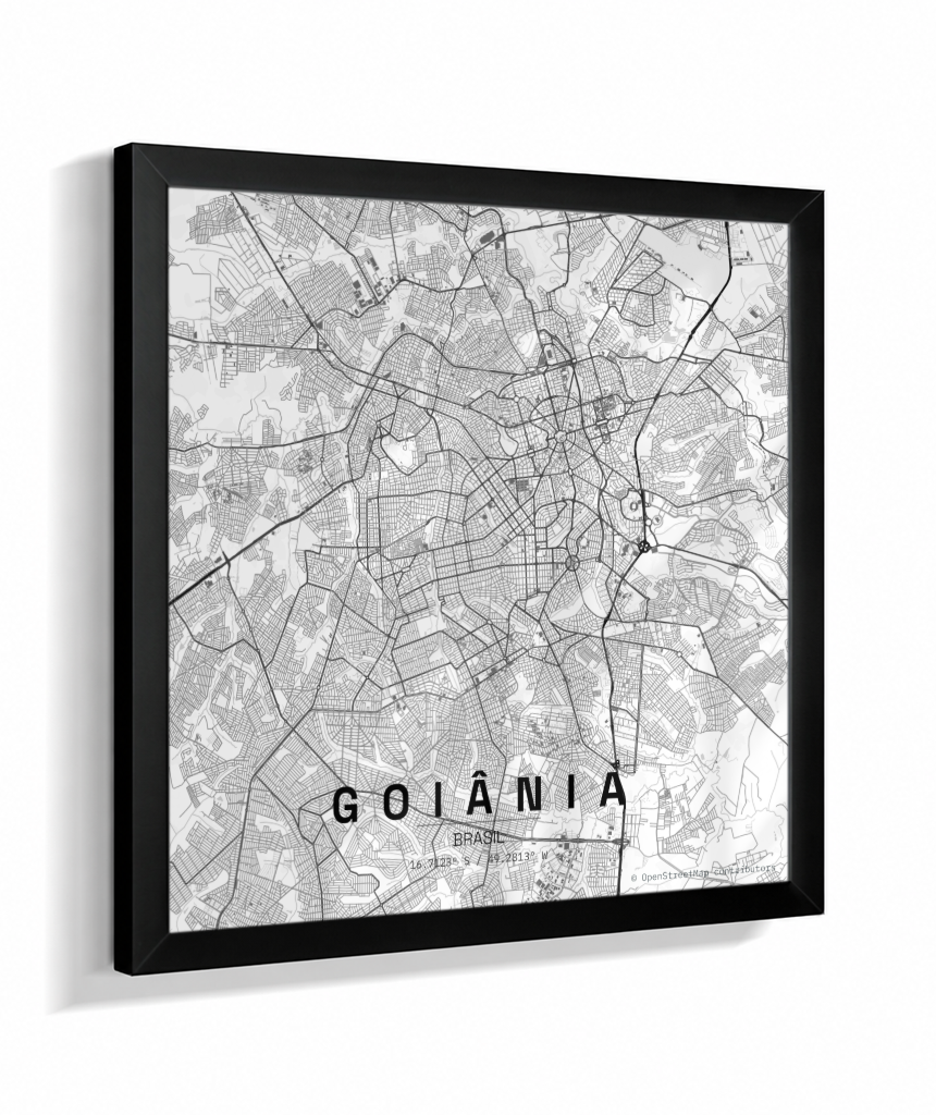 Quadro Quadrado Mapa de Goiânia