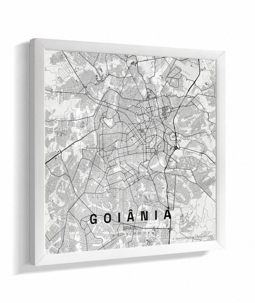 Quadro Quadrado Mapa de Goiânia