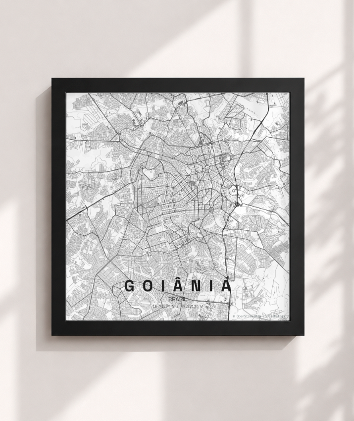 Quadro Quadrado Mapa de Goiânia