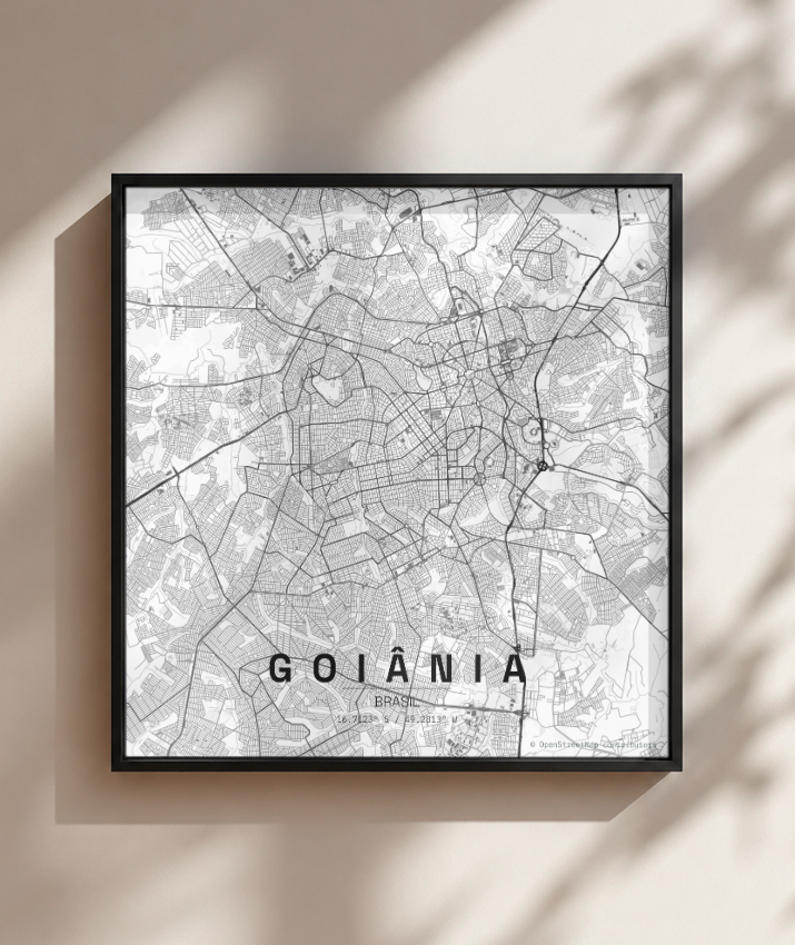 Quadro Quadrado Mapa de Goiânia