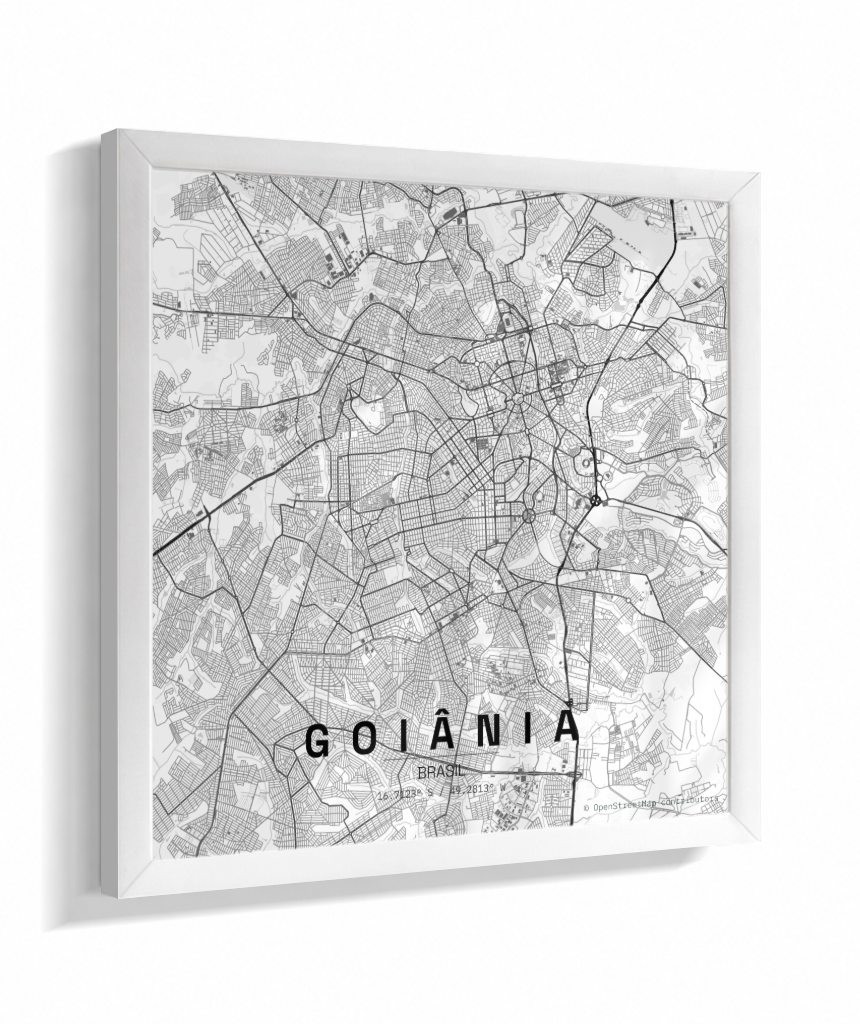 Quadro Quadrado Mapa de Goiânia