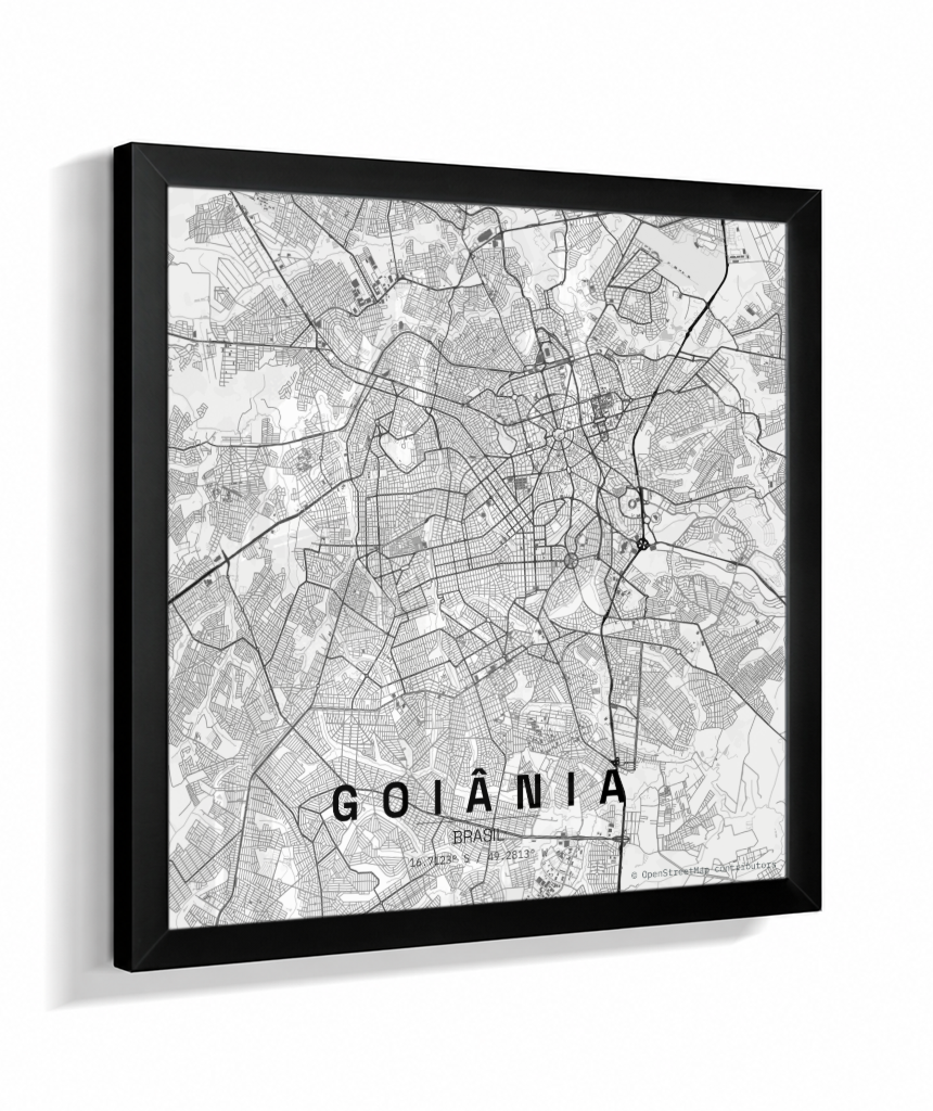 Quadro Quadrado Mapa de Goiânia