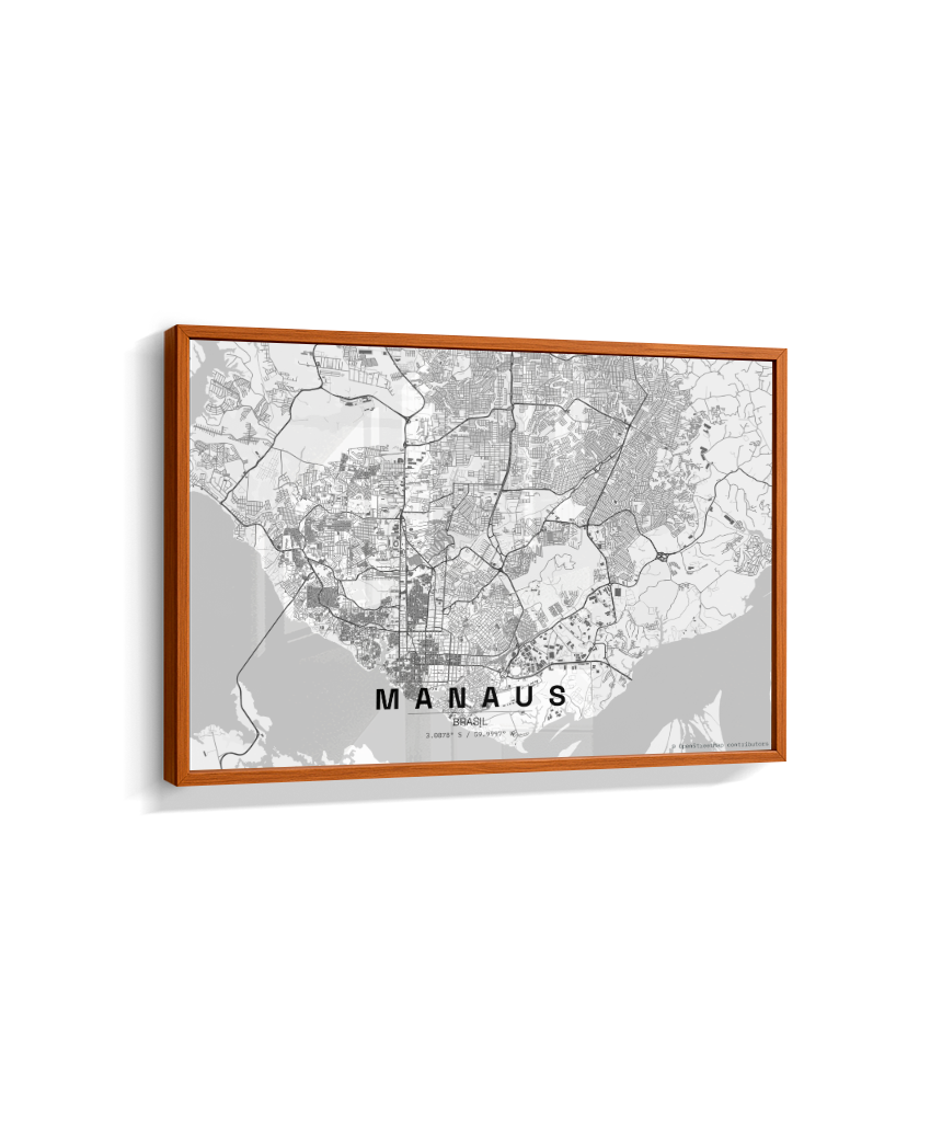 Quadro Mapa de Manaus - Horizontal