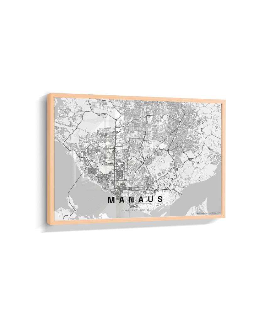 Quadro Mapa de Manaus - Horizontal