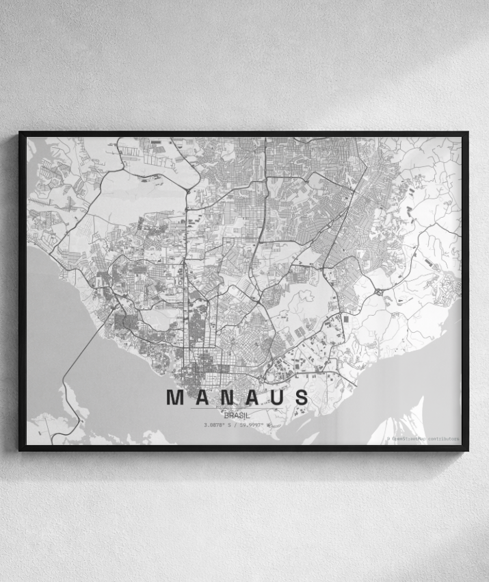 Quadro Mapa de Manaus - Horizontal