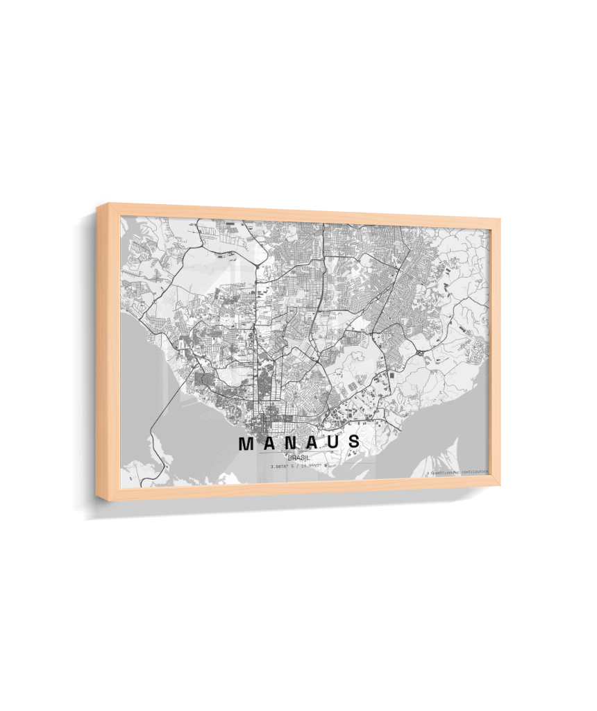 Quadro Mapa de Manaus - Horizontal