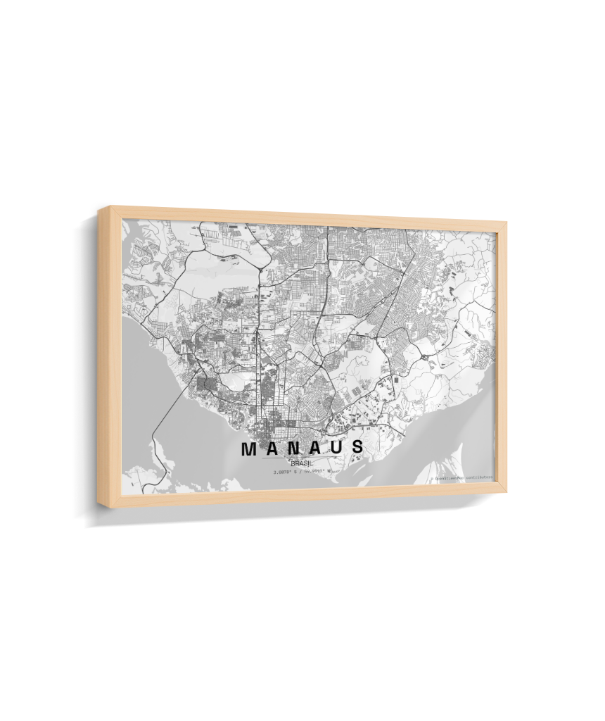 Quadro Mapa de Manaus - Horizontal