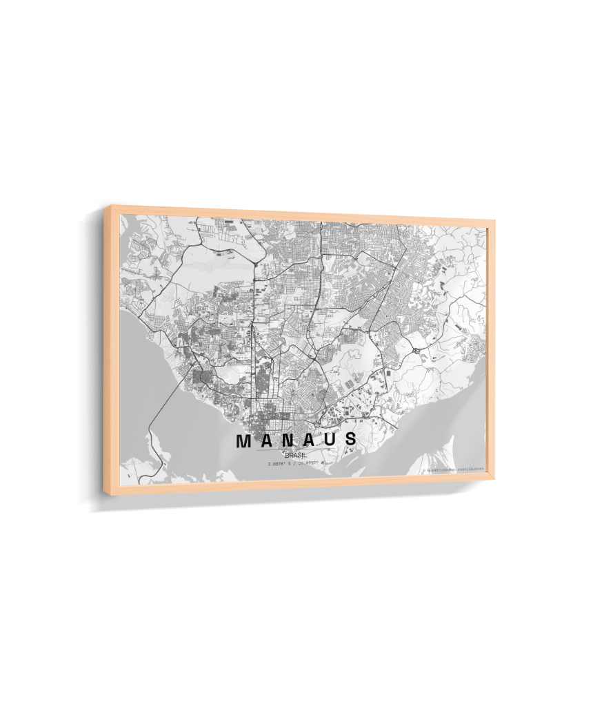 Quadro Mapa de Manaus - Horizontal