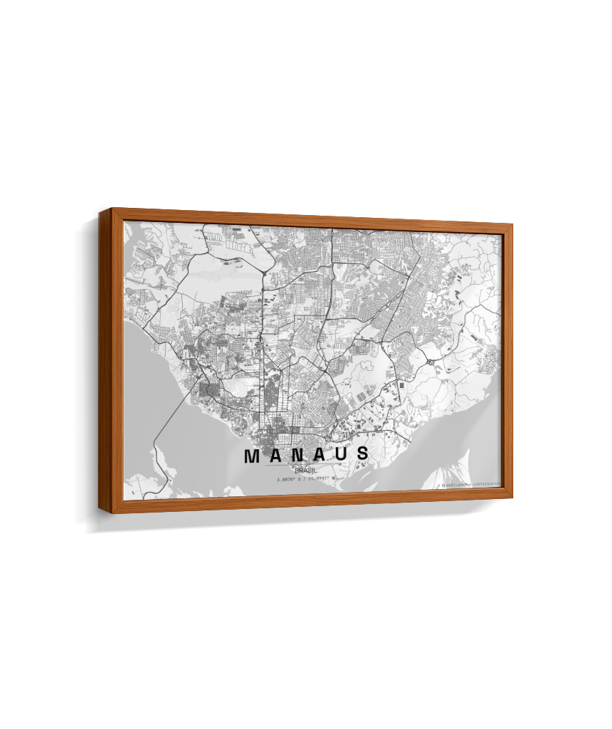 Quadro Mapa de Manaus - Horizontal
