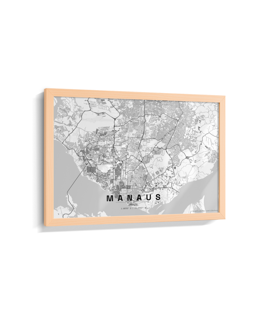 Quadro Mapa de Manaus - Horizontal