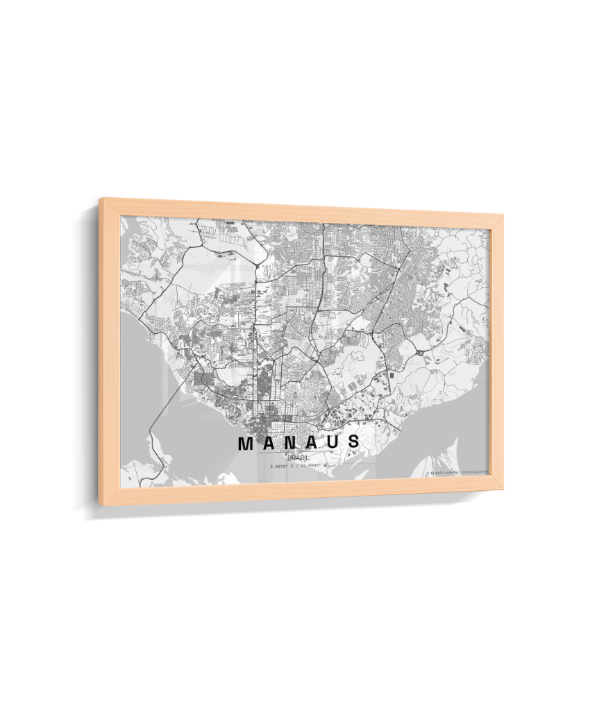 Quadro Mapa de Manaus - Horizontal