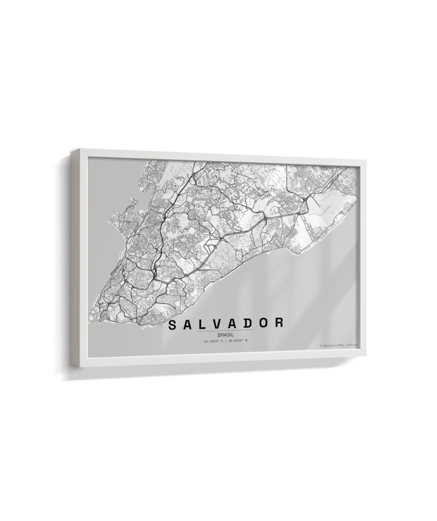 Quadro Mapa de Salvador - Horizontal