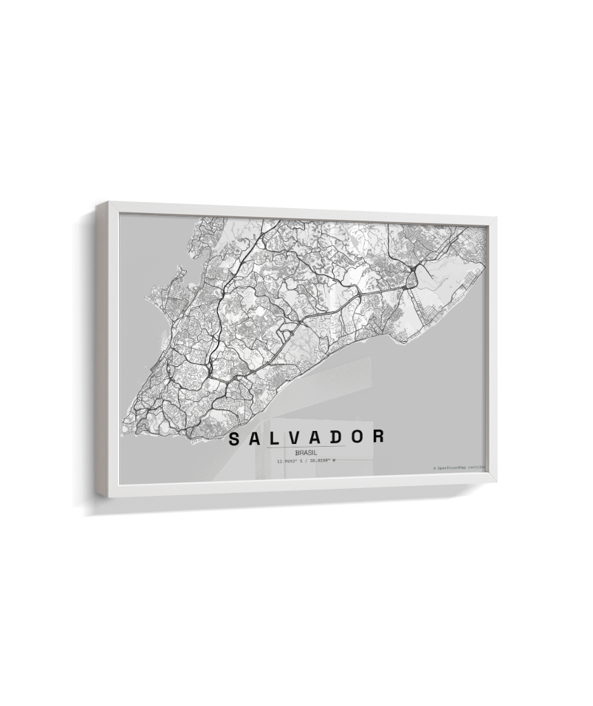 Quadro Mapa de Salvador - Horizontal