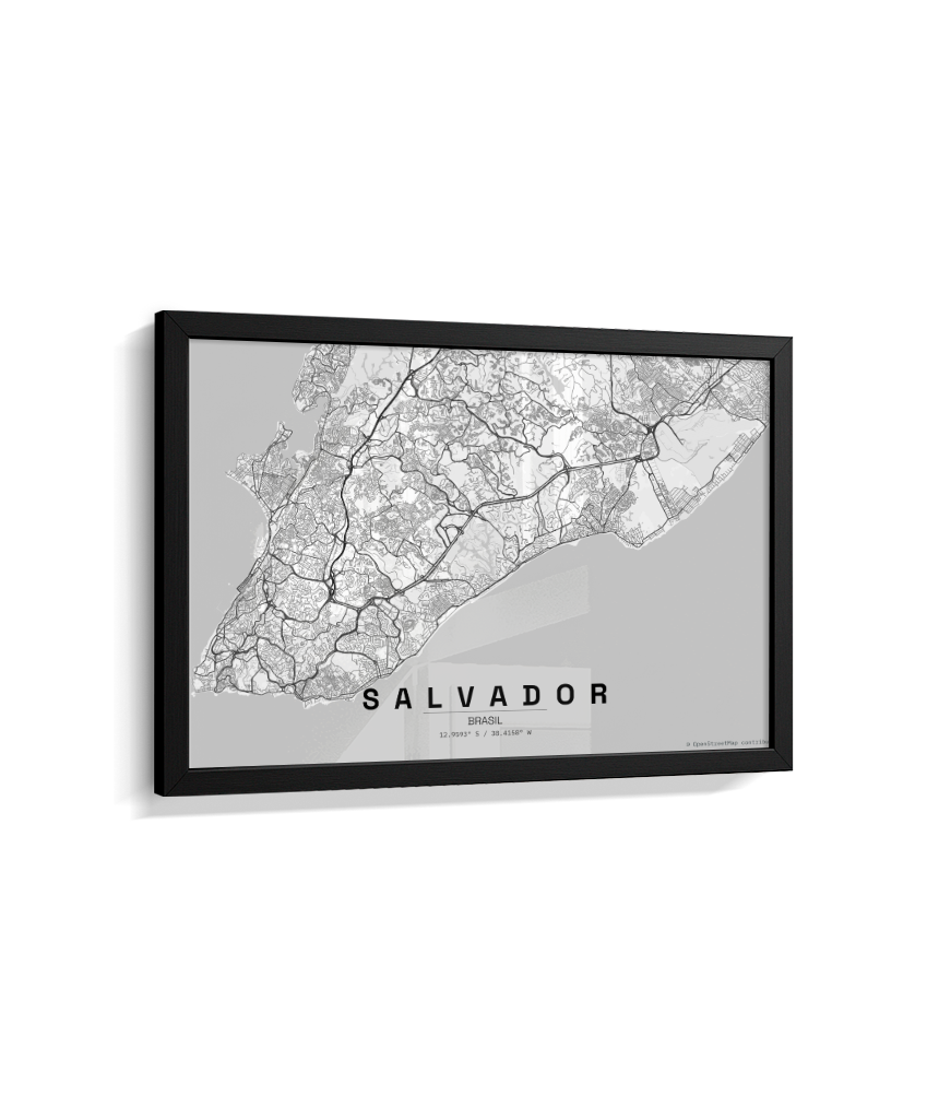 Quadro Mapa de Salvador - Horizontal