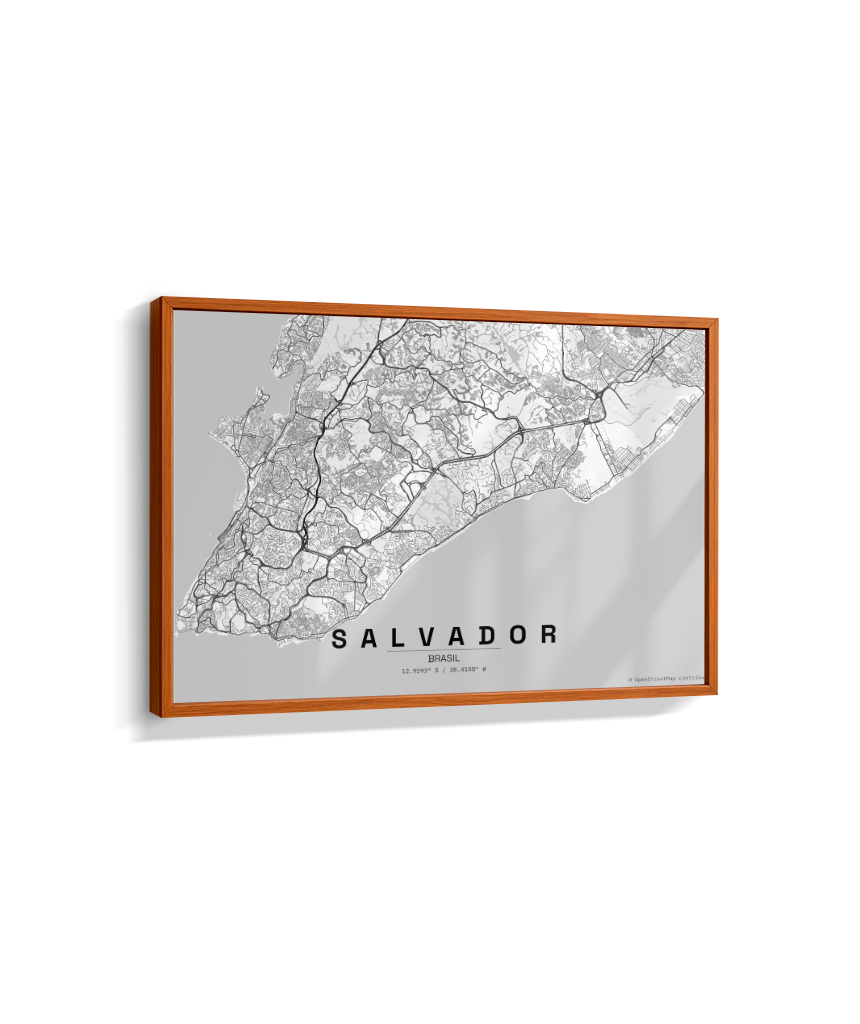 Quadro Mapa de Salvador - Horizontal
