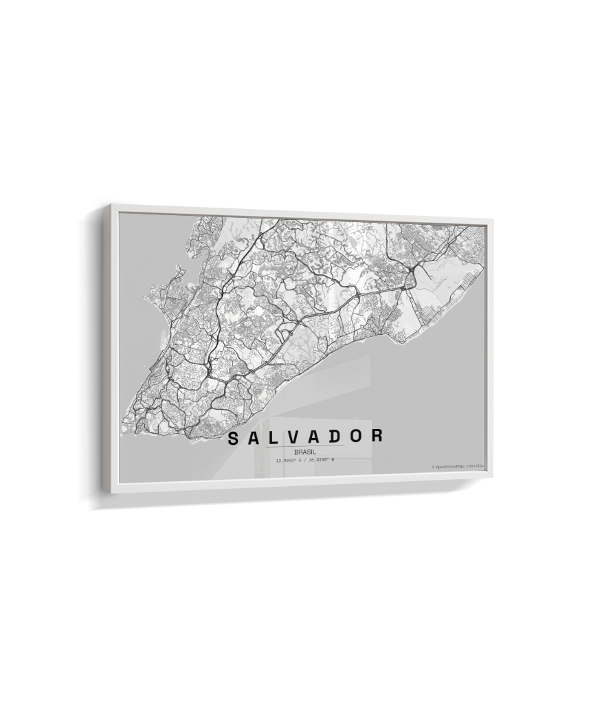Quadro Mapa de Salvador - Horizontal