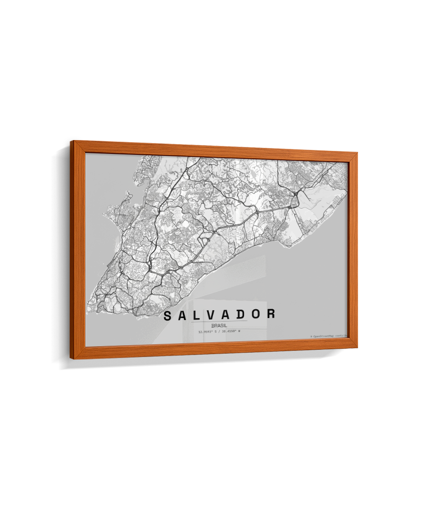 Quadro Mapa de Salvador - Horizontal