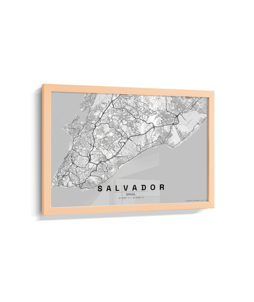 Quadro Mapa de Salvador - Horizontal