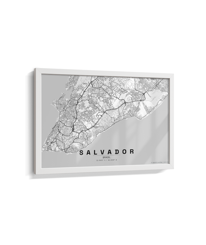 Quadro Mapa de Salvador - Horizontal