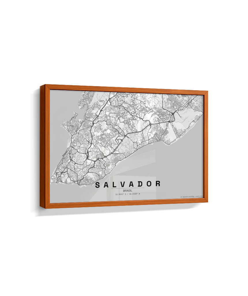 Quadro Mapa de Salvador - Horizontal
