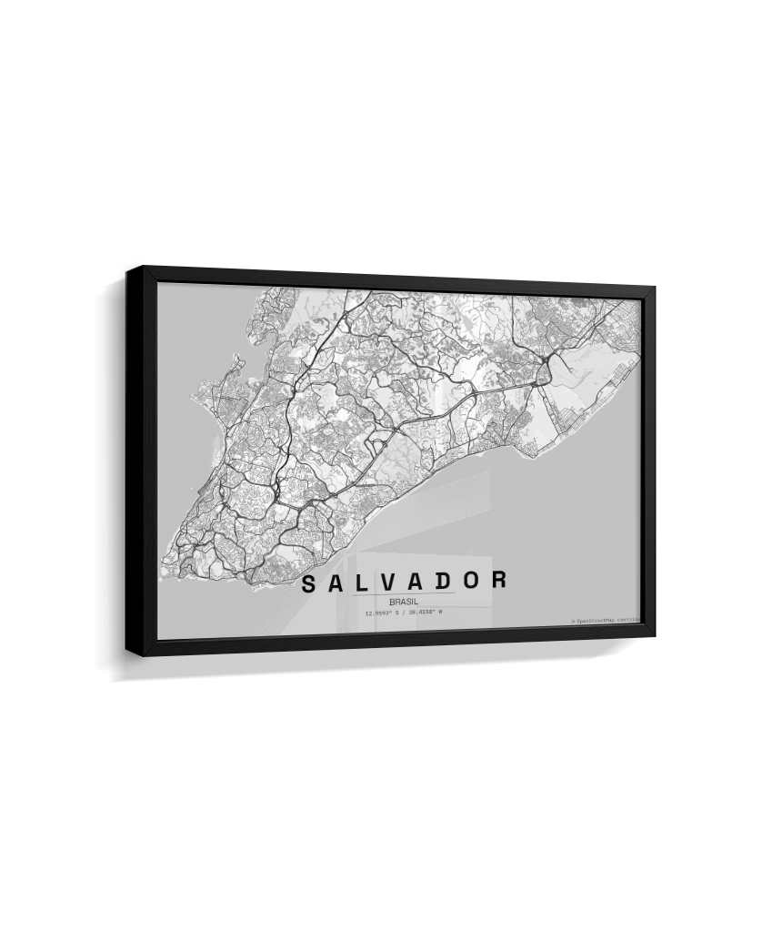 Quadro Mapa de Salvador - Horizontal