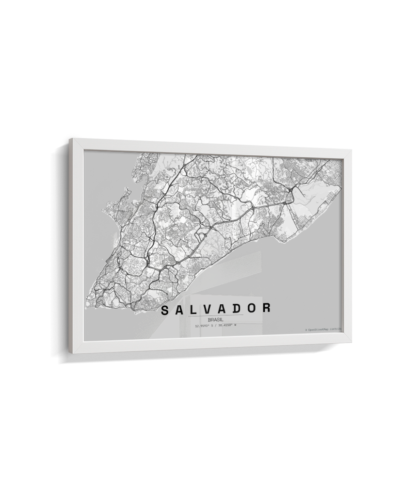 Quadro Mapa de Salvador - Horizontal