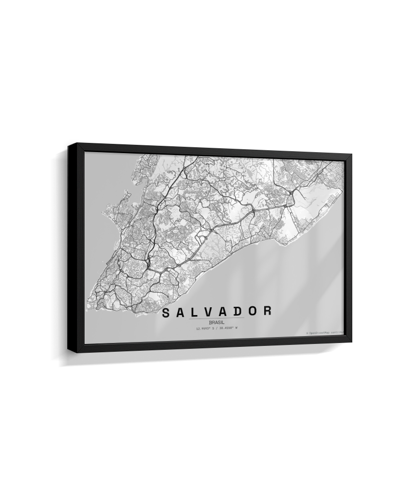 Quadro Mapa de Salvador - Horizontal