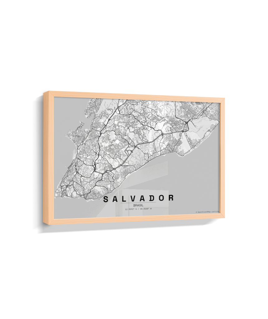 Quadro Mapa de Salvador - Horizontal