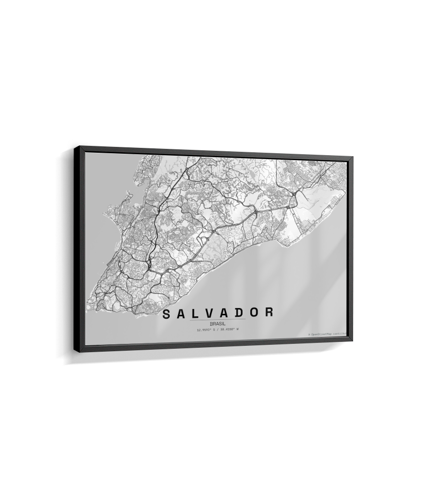 Quadro Mapa de Salvador - Horizontal